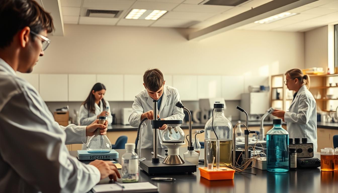 Student using learning strategies while studying